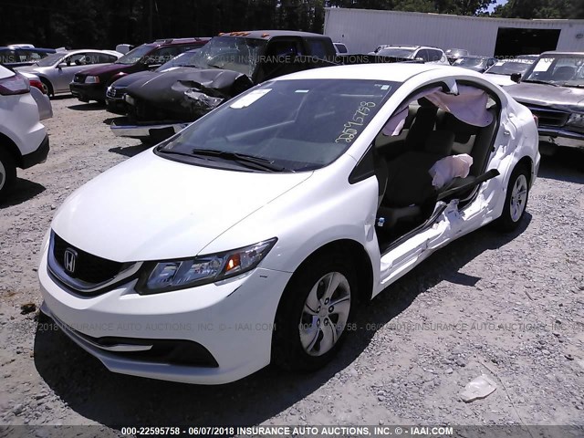 19XFB2F56EE029150 - 2014 HONDA CIVIC LX WHITE photo 2