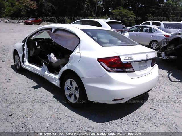 19XFB2F56EE029150 - 2014 HONDA CIVIC LX WHITE photo 3