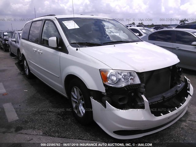 2C4RDGCGXDR686122 - 2013 DODGE GRAND CARAVAN SXT WHITE photo 1