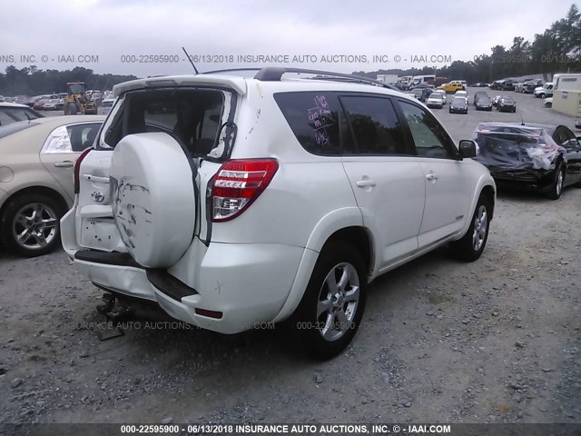 2T3YK4DV2BW008920 - 2011 TOYOTA RAV4 LIMITED WHITE photo 4