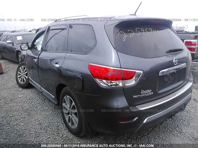 5N1AR2MN1EC628016 - 2014 NISSAN PATHFINDER S/SV/SL/PLATINUM GRAY photo 3