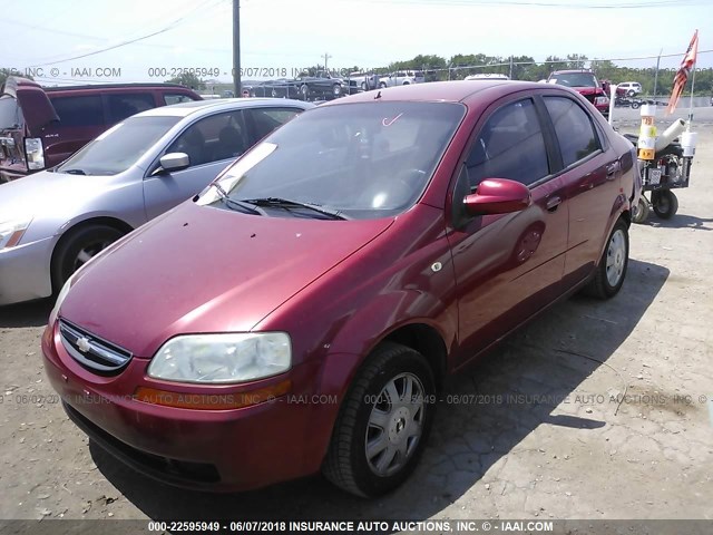 KL1TG526X5B323384 - 2005 CHEVROLET AVEO LT RED photo 2