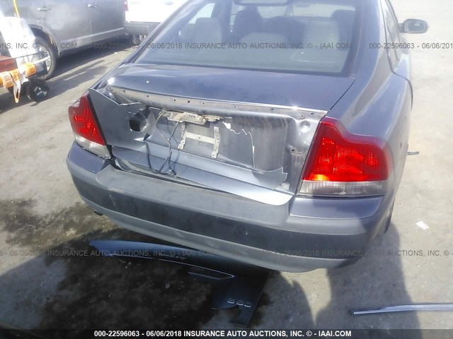 YV1RS61T332256763 - 2003 VOLVO S60 GRAY photo 6