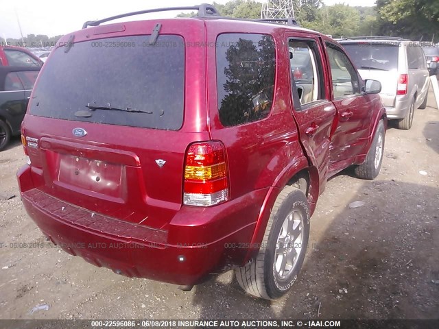 1FMYU941X7KA49053 - 2007 FORD ESCAPE LIMITED RED photo 4