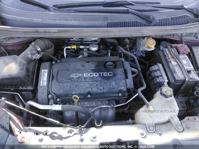 1G1JA5SH5E4204352 - 2014 CHEVROLET SONIC LS 红色 照片 10