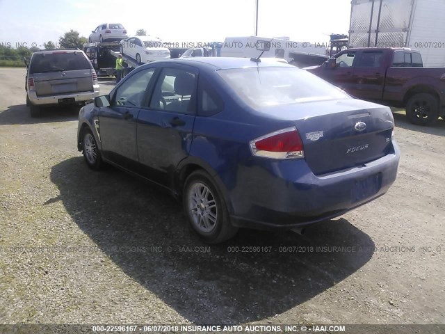 1FAHP35N98W194000 - 2008 FORD FOCUS SE/SEL/SES Dark Blue photo 3