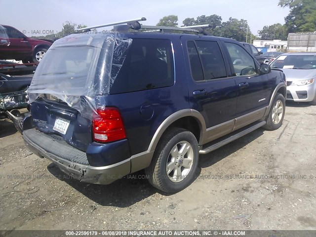 1FMZU74K94UA78500 - 2004 FORD EXPLORER EDDIE BAUER Dark Blue photo 4