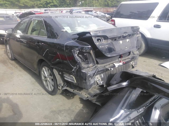 4T4BF1FK9CR262748 - 2012 TOYOTA CAMRY SE/LE/XLE BLACK photo 3