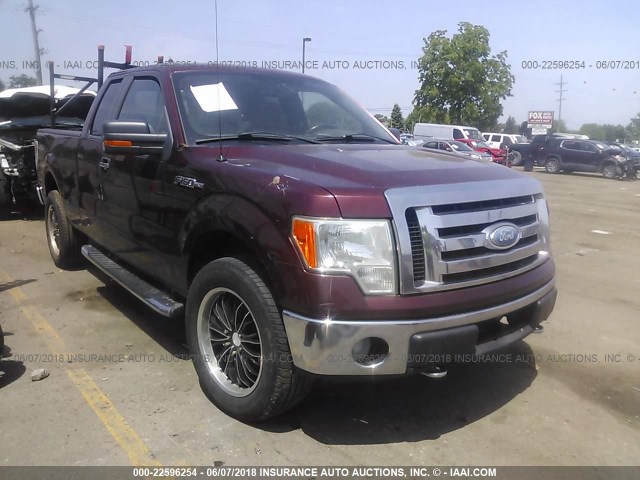 1FTPX14V49FA04214 - 2009 FORD F150 SUPER CAB MAROON photo 1