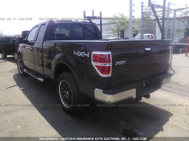 1FTPX14V49FA04214 - 2009 FORD F150 SUPER CAB MAROON photo 3