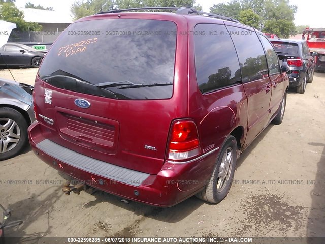 2FMDA52275BA69635 - 2005 FORD FREESTAR SEL MAROON photo 4