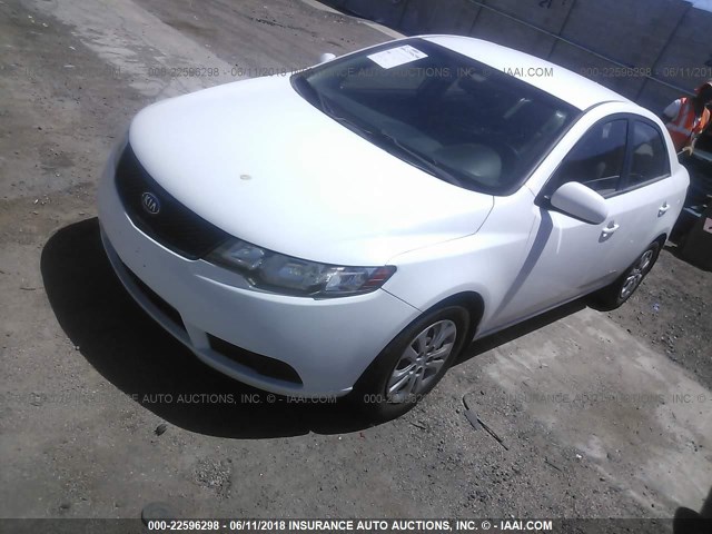 KNAFT4A25A5241708 - 2010 KIA FORTE LX WHITE photo 2