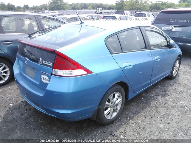 JHMZE2H70AS015169 - 2010 HONDA INSIGHT EX BLUE photo 4