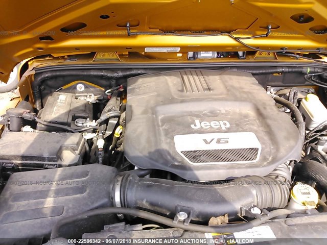 1C4AJWAG1EL309790 - 2014 JEEP WRANGLER SPORT GOLD photo 10