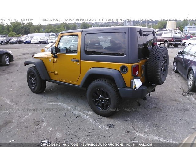 1C4AJWAG1EL309790 - 2014 JEEP WRANGLER SPORT GOLD photo 3