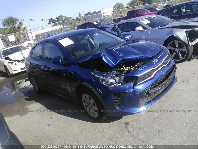 3KPA24ABXJE053559 - 2018 KIA RIO LX/S BLUE photo 1