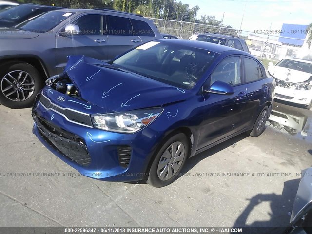 3KPA24ABXJE053559 - 2018 KIA RIO LX/S BLUE photo 2