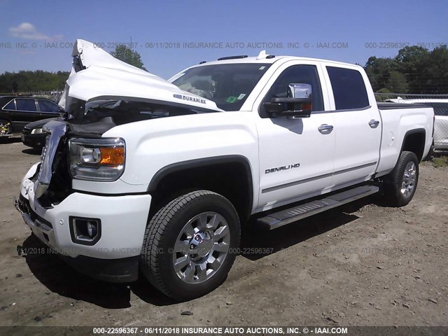 1GT12UEY4HF123376 - 2017 GMC SIERRA K2500 DENALI WHITE photo 2