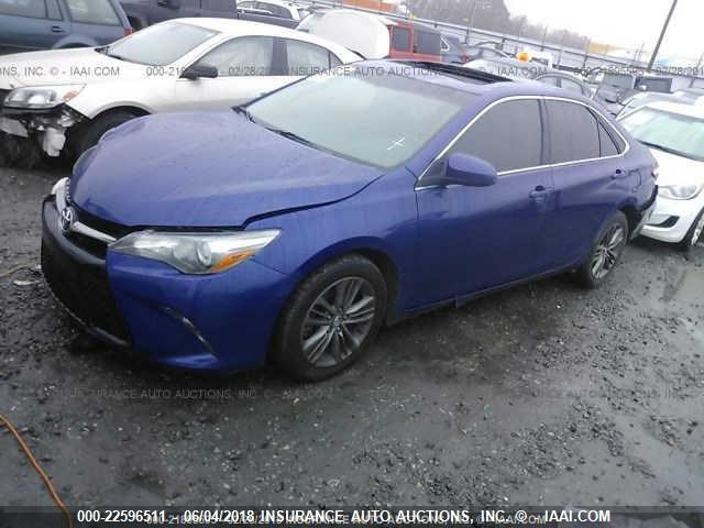4T1BF1FK0FU878742 - 2015 TOYOTA CAMRY LE/XLE/SE/XSE BLUE photo 2