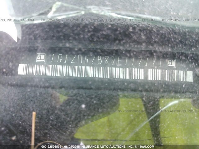 1G1ZH57B89F117171 - 2009 CHEVROLET MALIBU 1LT ვერცხლისფერი ფოტო 9