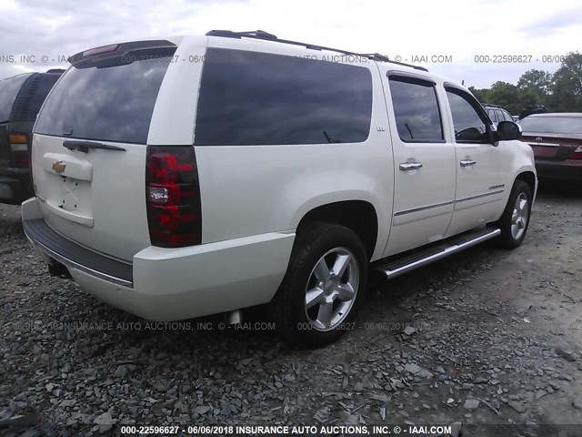 1GNSKKE7XDR186496 - 2013 CHEVROLET SUBURBAN K1500 LTZ WHITE photo 4