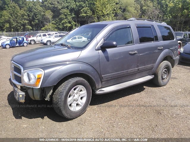 1D4HD48NX4F138861 - 2004 DODGE DURANGO SLT GRAY photo 2