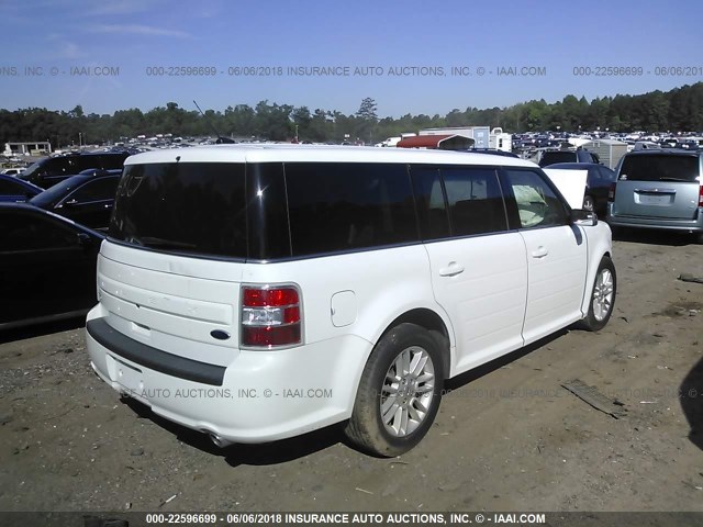 2FMGK5C83EBD44267 - 2014 FORD FLEX SEL WHITE photo 4