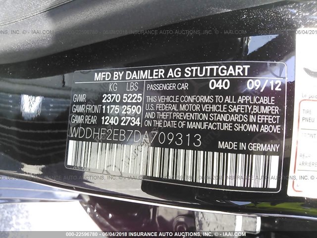 WDDHF2EB7DA709313 - 2013 MERCEDES-BENZ E 350 BLUETEC BLACK photo 9