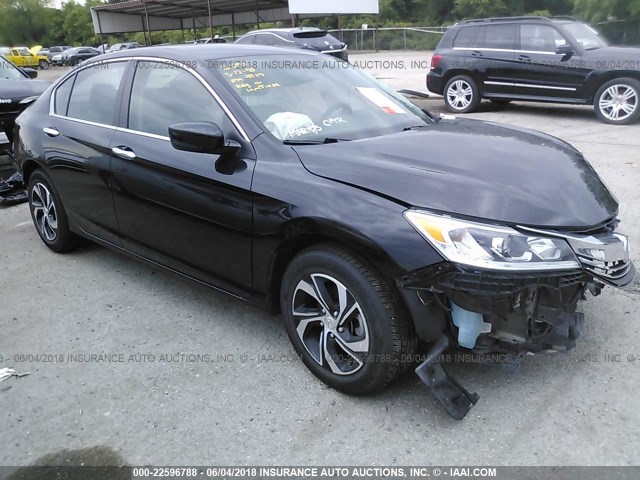 1HGCR2F3XHA005858 - 2017 HONDA ACCORD LX BLACK photo 1