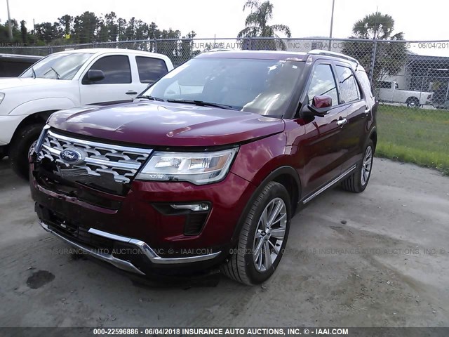 1FM5K7F85JGA27494 - 2018 FORD EXPLORER LIMITED 红色 照片 2