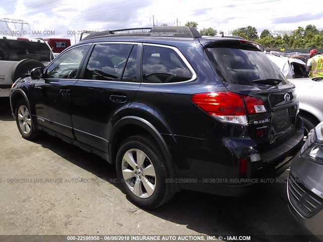 4S4BRDKC1C2266905 - 2012 SUBARU OUTBACK 3.6R LIMITED BLUE photo 3