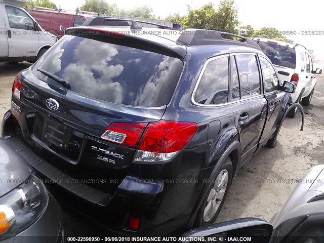 4S4BRDKC1C2266905 - 2012 SUBARU OUTBACK 3.6R LIMITED BLUE photo 4