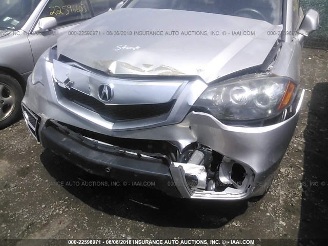 5J8TB2H57AA001825 - 2010 ACURA RDX TECHNOLOGY SILVER photo 6