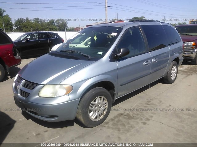 2D4GP44363R149533 - 2003 DODGE GRAND CARAVAN SPORT BLUE photo 2