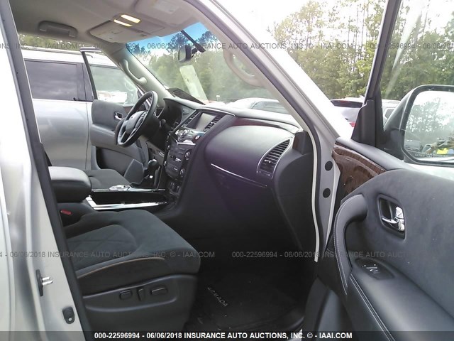 JN8AY2ND4H9006948 - 2017 NISSAN ARMADA SV/SL/PLATINUM SILVER photo 5