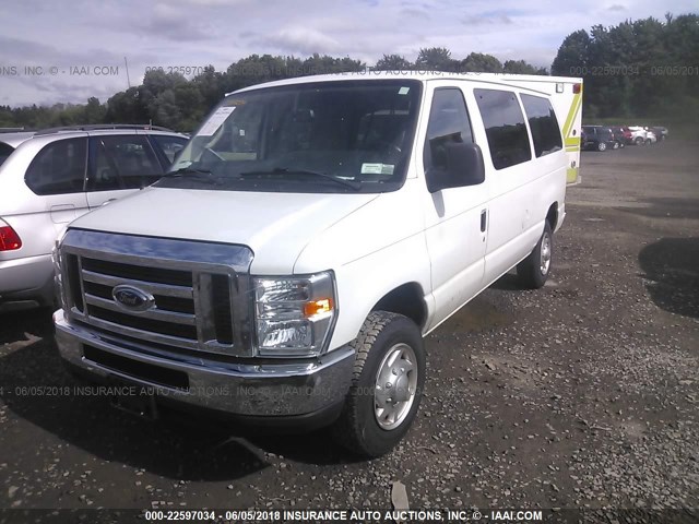 1FBNE3BL0CDA98500 - 2012 FORD ECONOLINE E350 SUPER DUTY WAGON WHITE photo 2