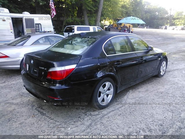 WBANV13528BZ48160 - 2008 BMW 528 XI BLACK photo 4