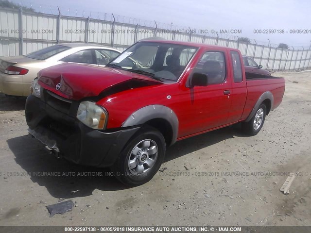 1N6DD26S22C376952 - 2002 NISSAN FRONTIER KING CAB XE RED photo 2
