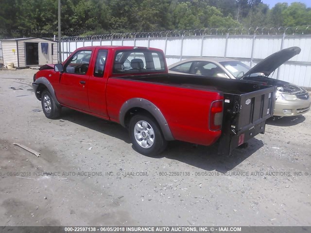 1N6DD26S22C376952 - 2002 NISSAN FRONTIER KING CAB XE RED photo 3
