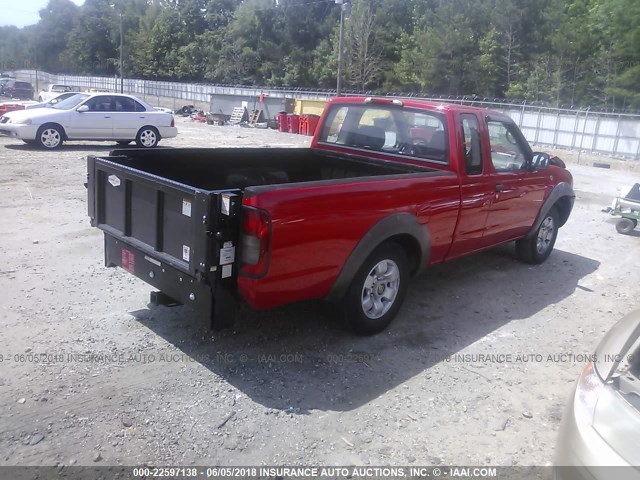 1N6DD26S22C376952 - 2002 NISSAN FRONTIER KING CAB XE RED photo 4