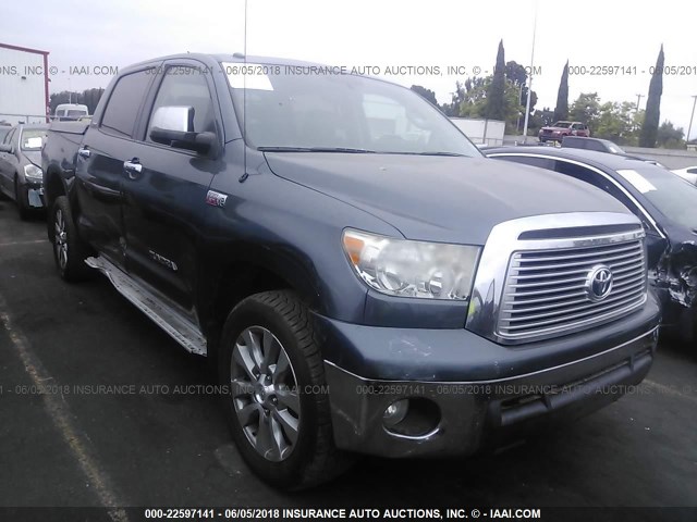 5TFFY5F15AX094496 - 2010 TOYOTA TUNDRA CREWMAX LIMITED GRAY photo 1