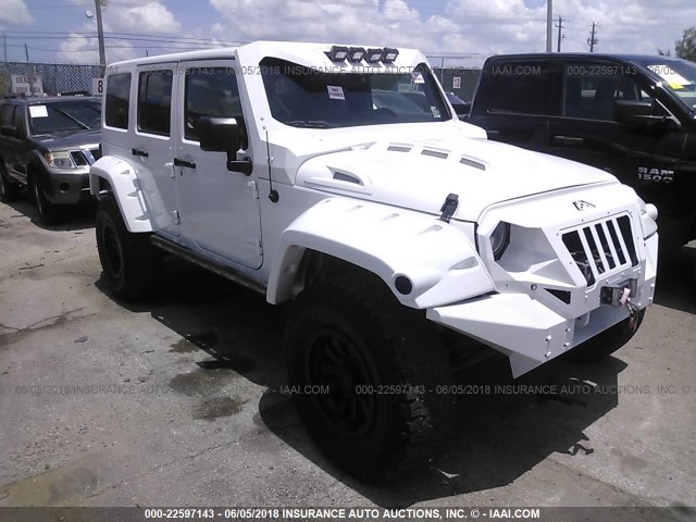 1C4HJWDG0GL265939 - 2016 JEEP WRANGLER UNLIMITE SPORT WHITE photo 1