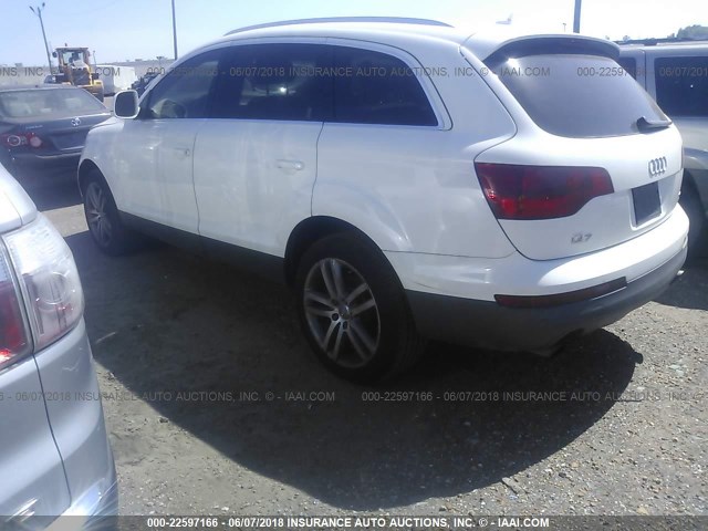 WA1BY74L37D052797 - 2007 AUDI Q7 3.6 QUATTRO PREMIUM WHITE photo 3