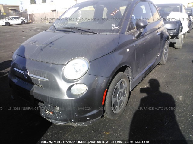 3C3CFFGE2HT611747 - 2017 FIAT 500 ELECTRIC GRAY photo 2