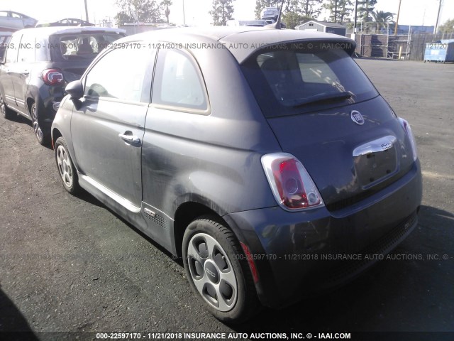 3C3CFFGE2HT611747 - 2017 FIAT 500 ELECTRIC GRAY photo 3