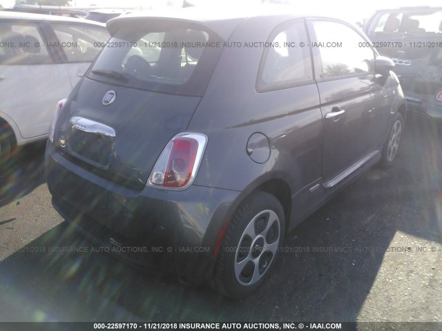 3C3CFFGE2HT611747 - 2017 FIAT 500 ELECTRIC GRAY photo 4