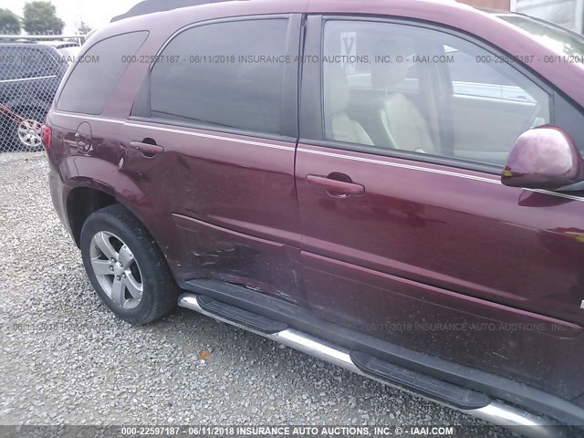 2CKDL73F876234558 - 2007 PONTIAC TORRENT MAROON photo 6