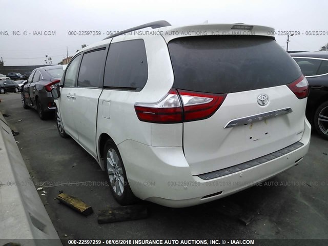 5TDYK3DC2GS730390 - 2016 TOYOTA SIENNA XLE/LIMITED WHITE photo 3