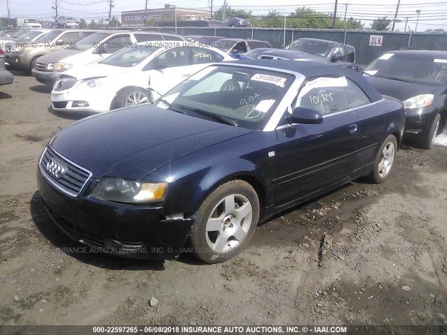 WAUAC48H04K006711 - 2004 AUDI A4 1.8 CABRIOLET BLUE photo 2