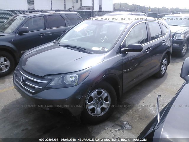 2HKRM3H34EH515637 - 2014 HONDA CR-V LX GRAY photo 2